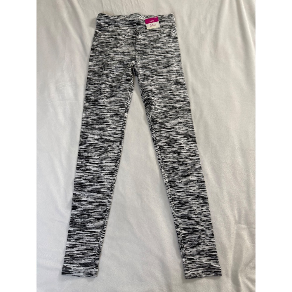 Flirtitude Active Womens Space Dye Leggings Black White Small NWT